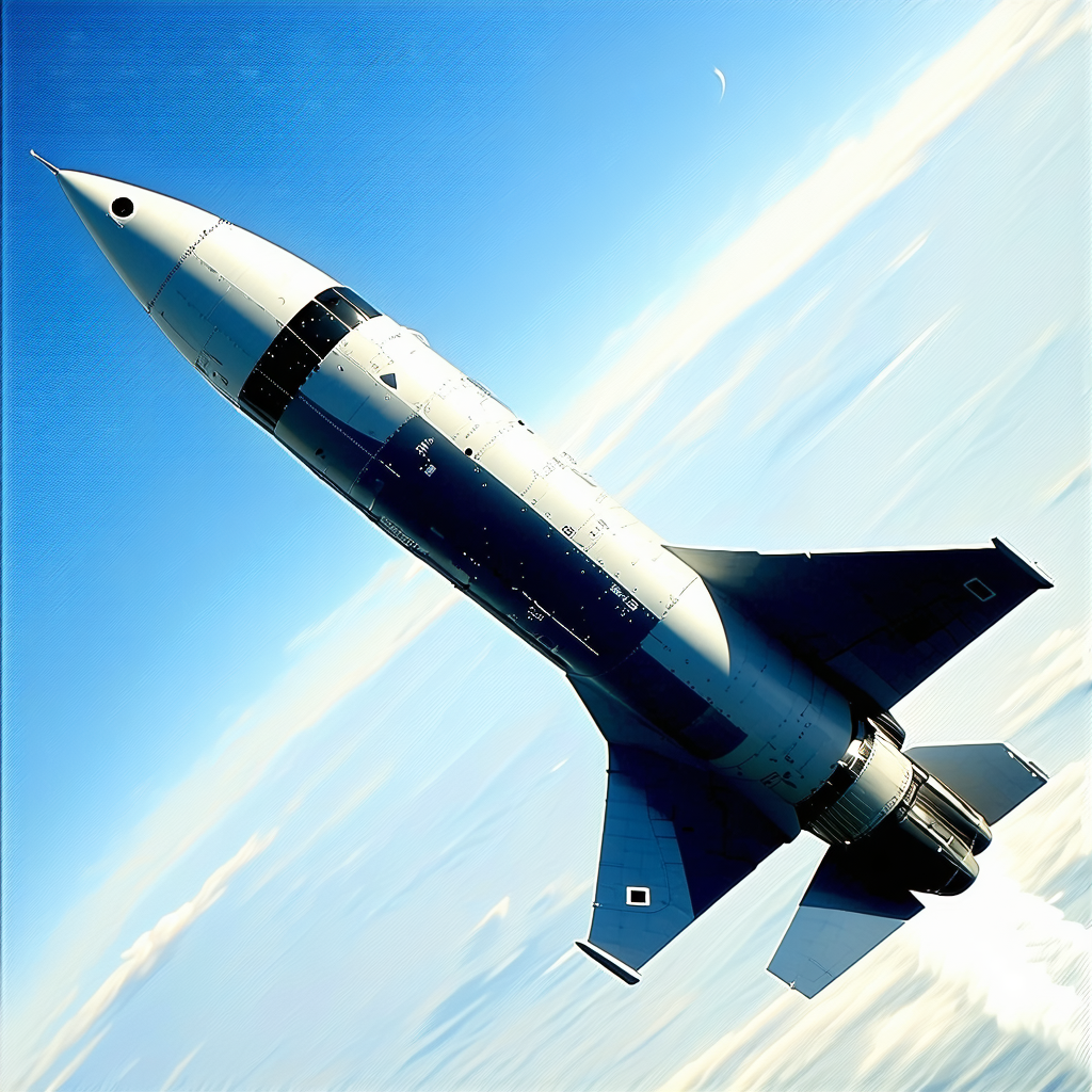 A Rocket Is Flying Through The Sky, Leaving A Trail Of Smoke Behind It