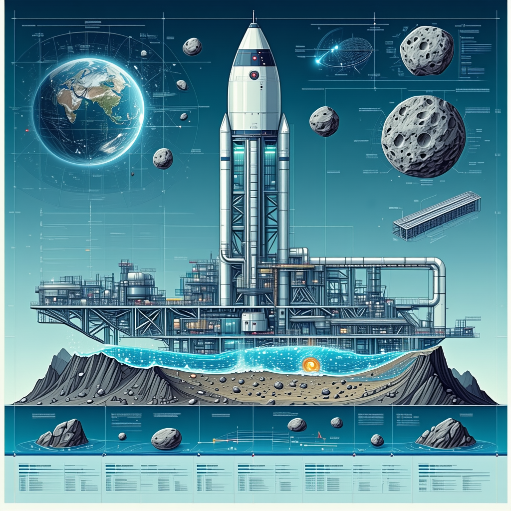 The Image Is A Futuristic Illustration Of A Space Station With A Large Rocket Ship Docked To It