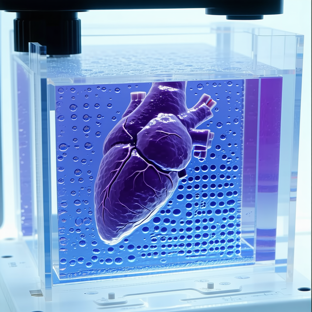 A Heart, Which Is A Three-dimensional Model, Displayed In A Clear Plastic Case