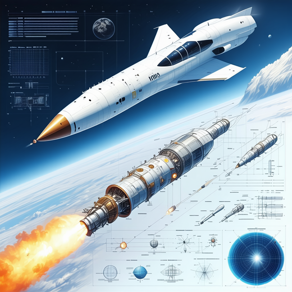 A Space Shuttle Is Shown In A Diagram, With A Rocket Booster Attached To The Back