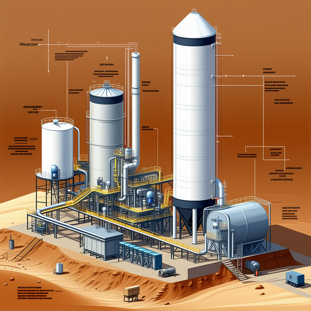 The Image Is A Detailed Drawing Of A Large Industrial Plant, Likely A Refinery Or A Chemical Plant