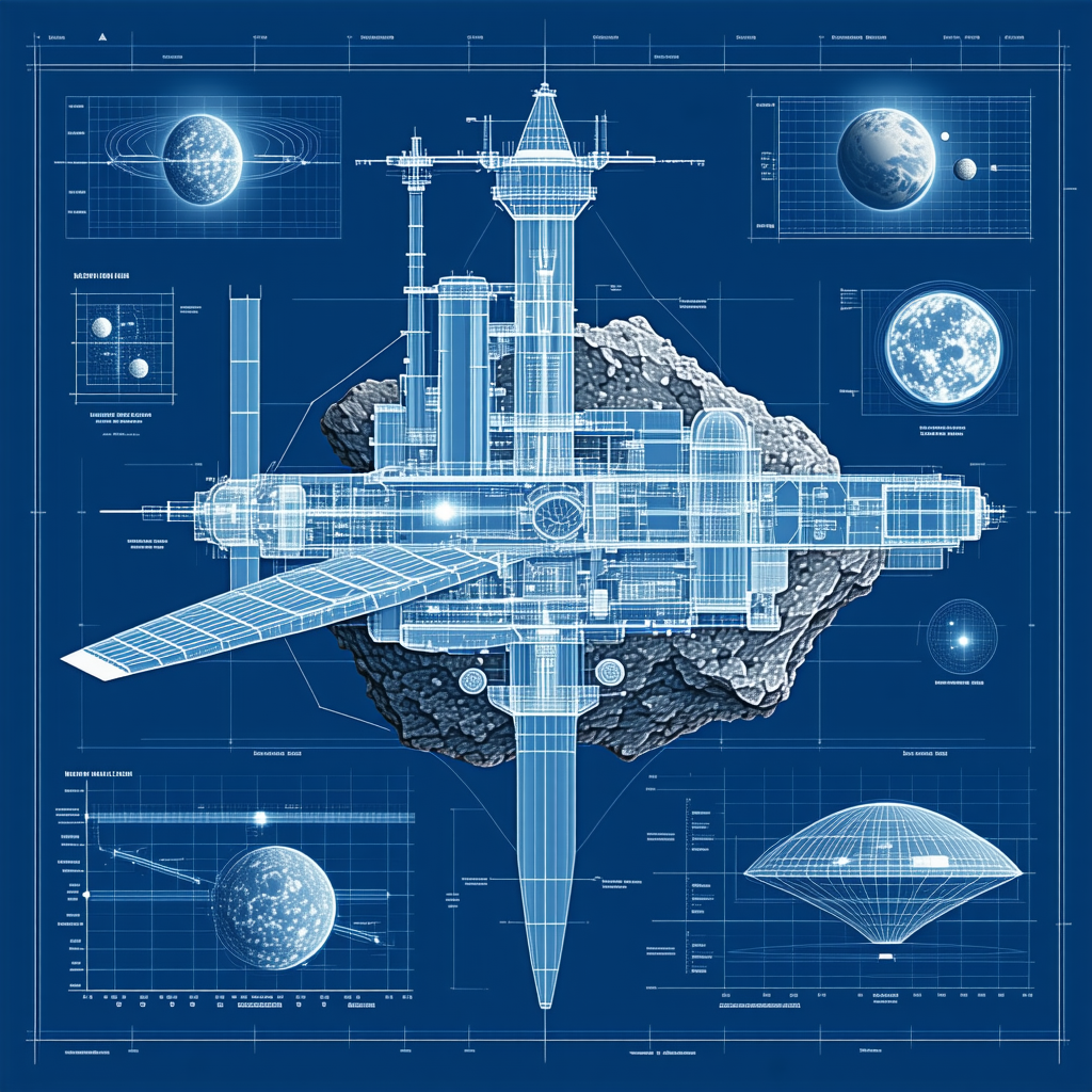 The Image Is A Blueprint Of A Space Station, Showcasing Various Components And Their Relationships