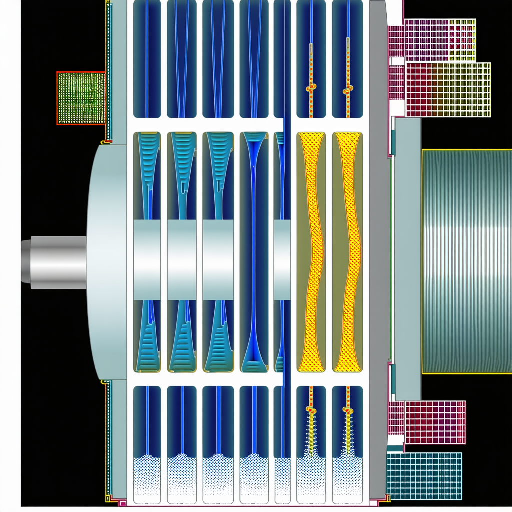A Close-up Of A Large Machine With A Blue And Yellow Color Scheme