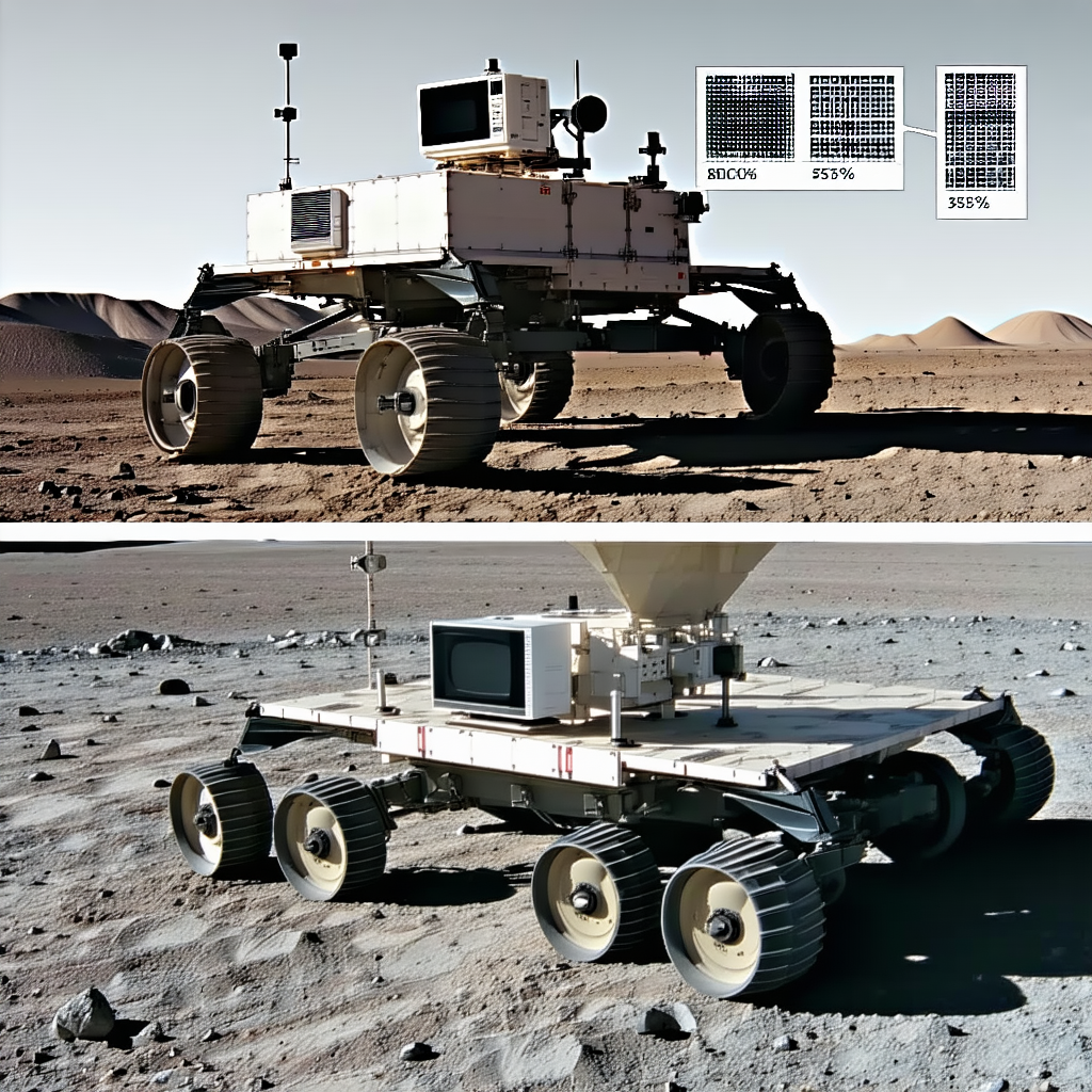 A Large Robotic Vehicle With A Television Screen On Its Front
