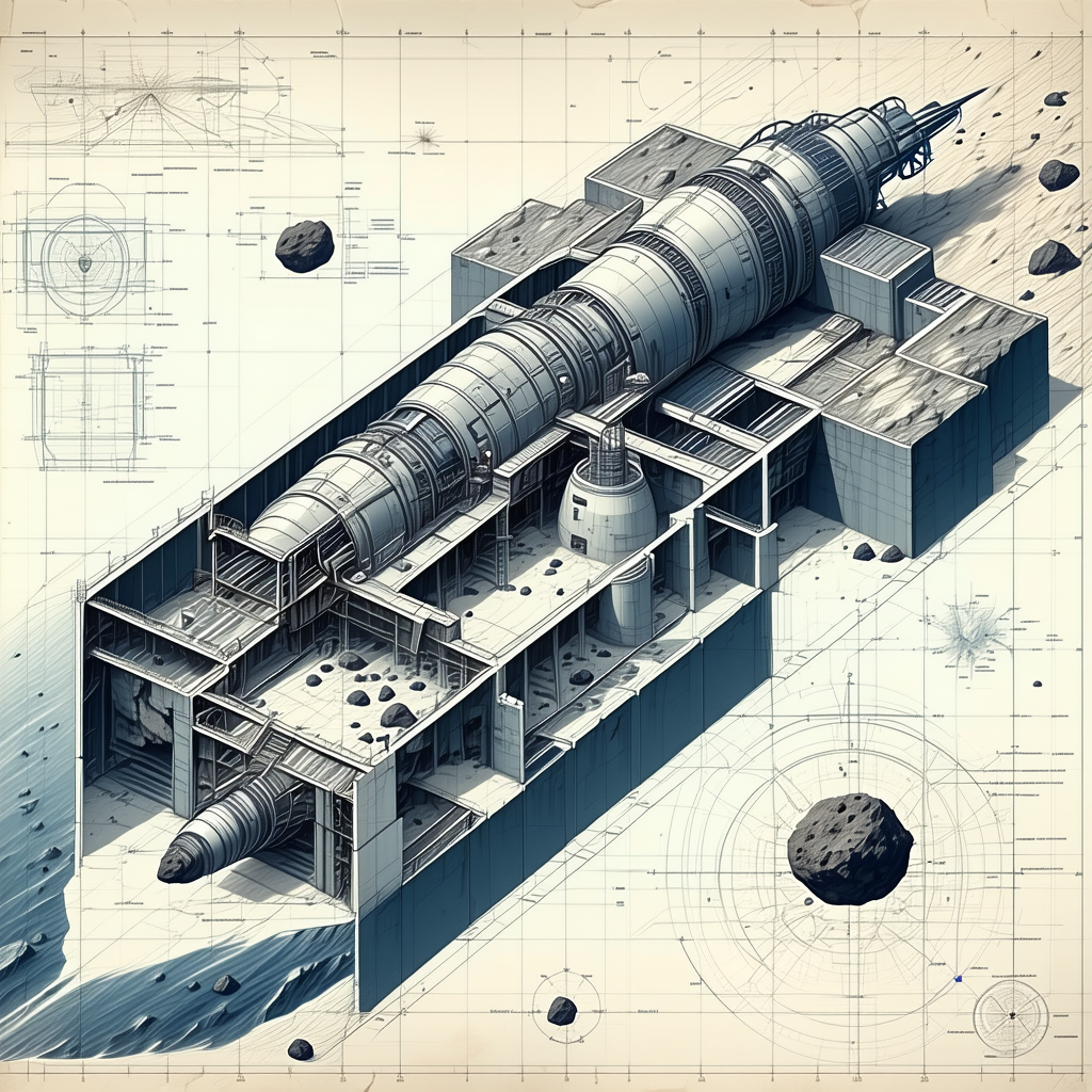 large, futuristic spacecraft shown drawing