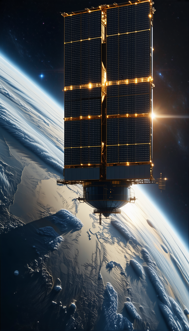 A Large Space Station With A Massive Solar Panel On Its Side