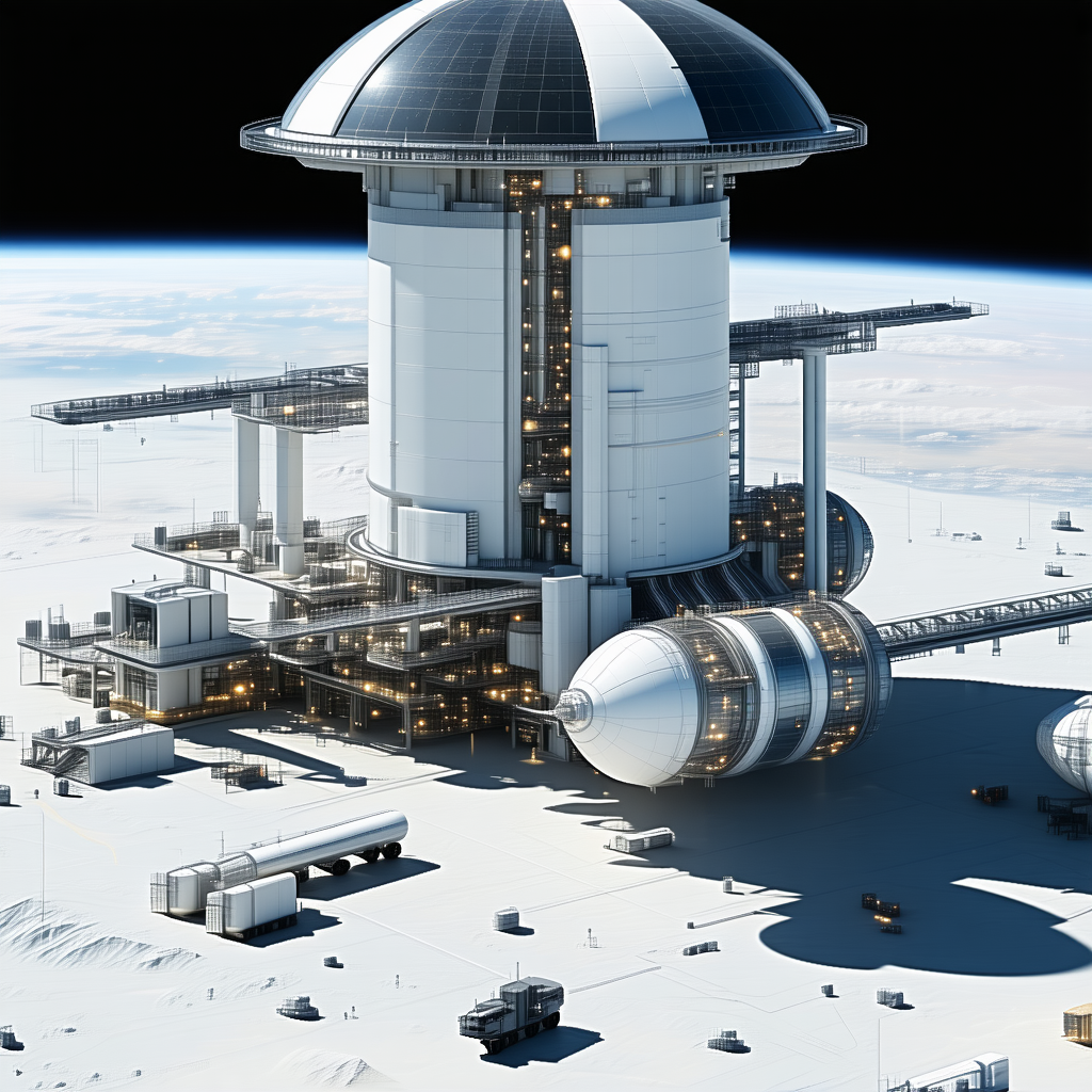 A Large White Structure Is Located On A Snowy Surface