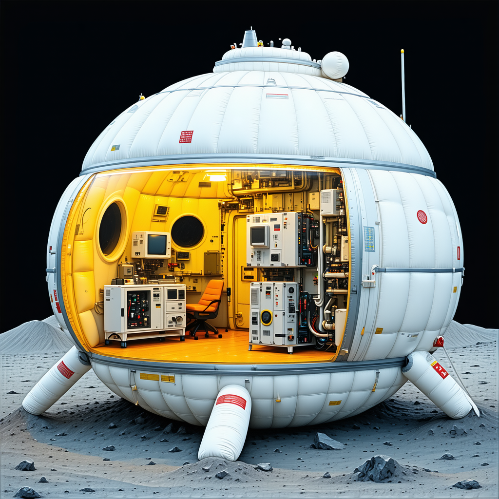 A Large White Dome-shaped Structure, Which Appears To Be A Space Station Or A Satellite