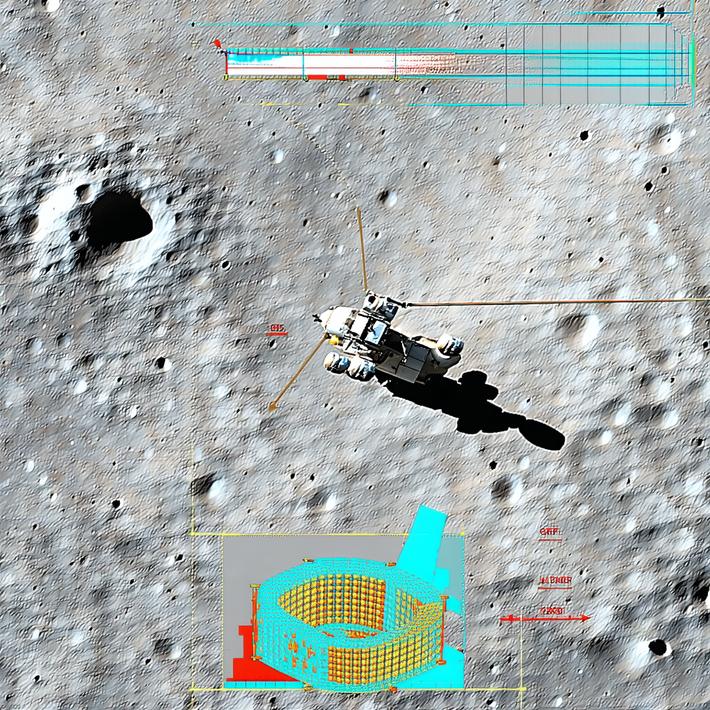 A Small Spacecraft On A Rocky Surface, Possibly On The Moon