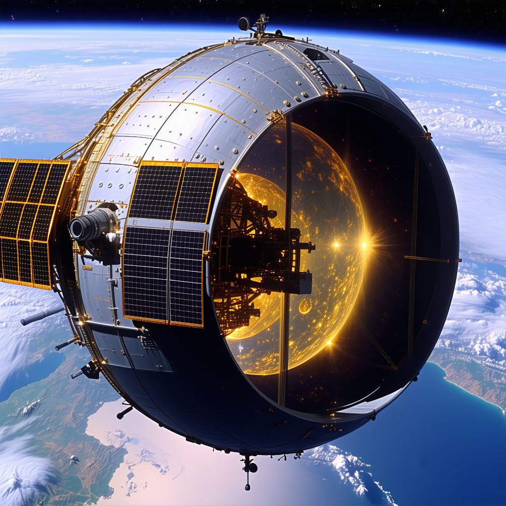 A Space Shuttle Is Shown In A Close-up View, With Its Dome-shaped Window Clearly Visible