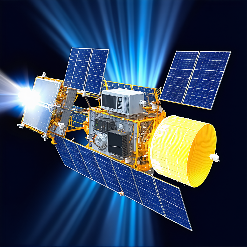 A Spacecraft With A Solar Panel On Its Side