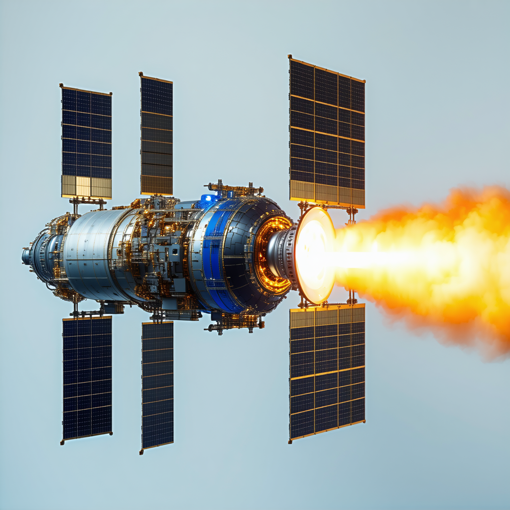 A Space Shuttle With A Large Engine On The Bottom, Flying Through The Sky