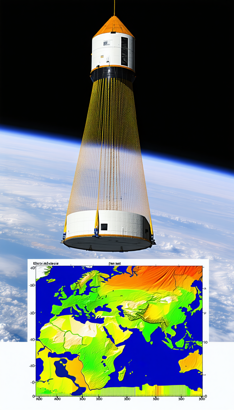A Large, White, And Yellow Structure Floating In The Air