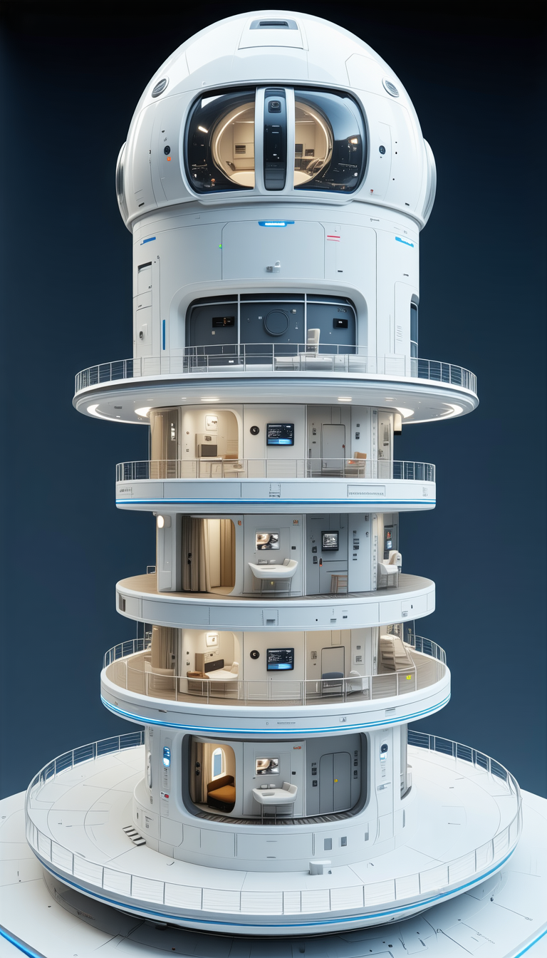 A Large, Futuristic Building Is Shown In A 3d Rendering