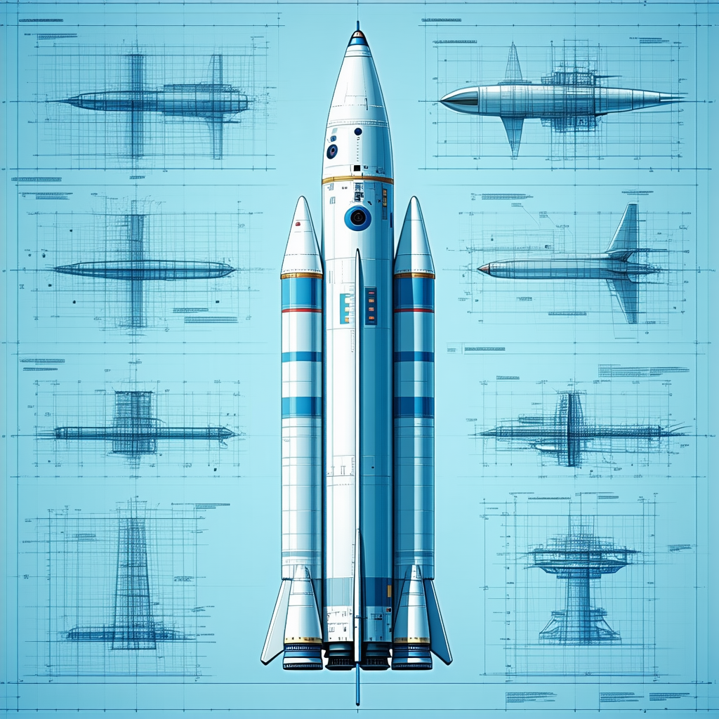 A Large Space Shuttle Is Shown In A Blue And White Color Scheme