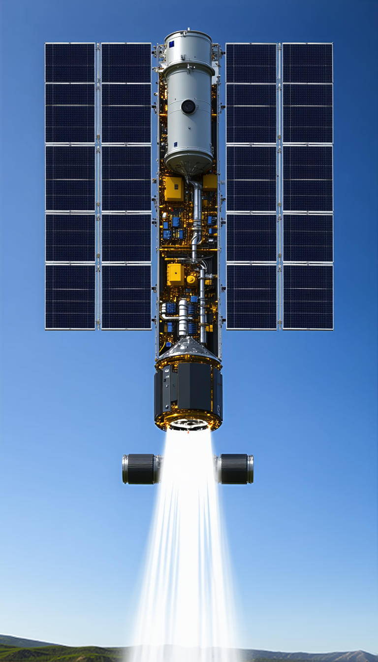 A Spacecraft With A Long, Thin, And Curved Shape