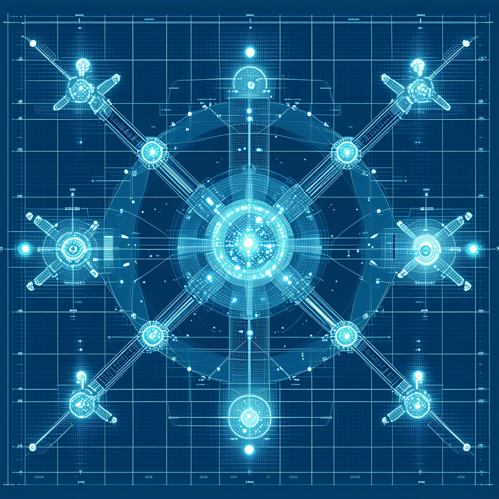 The Image Is A Blue And White Drawing Of A Futuristic Spacecraft