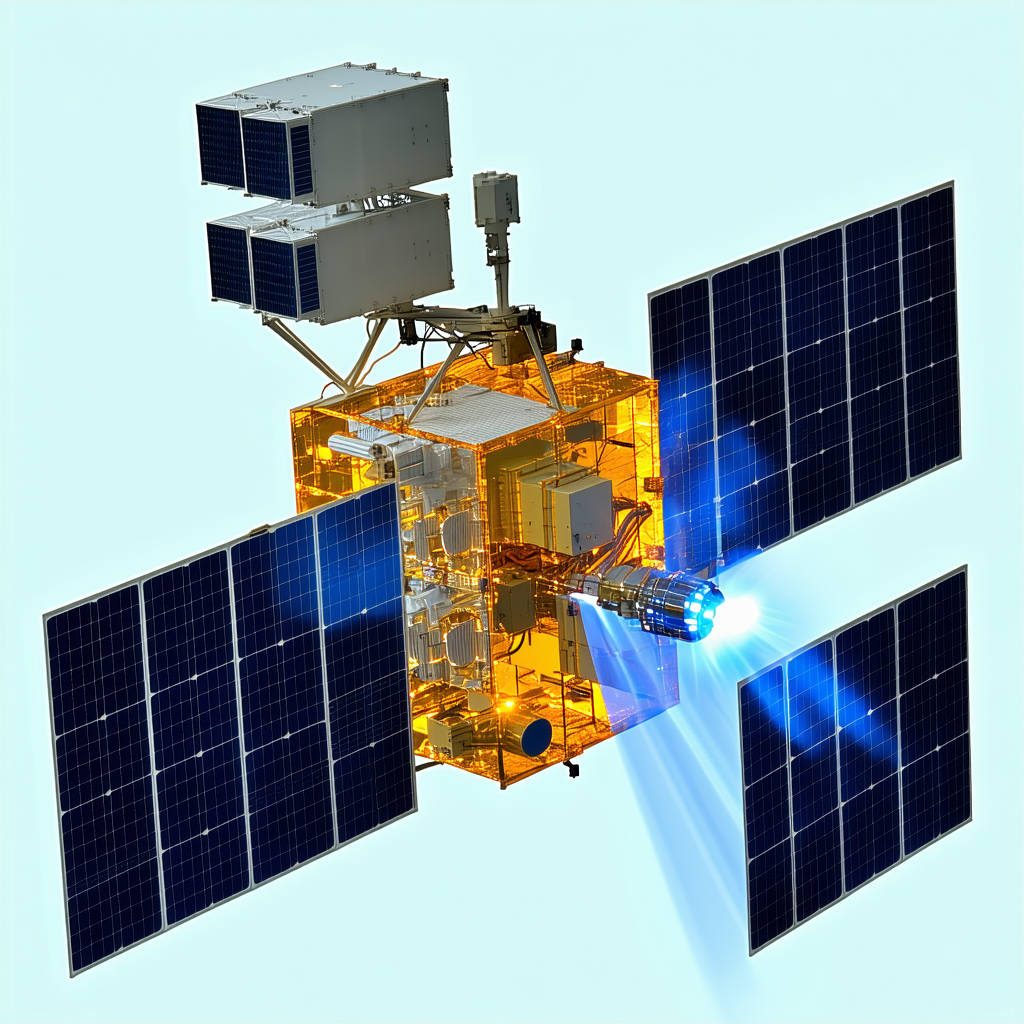 A Spacecraft With A Solar Panel On Its Side