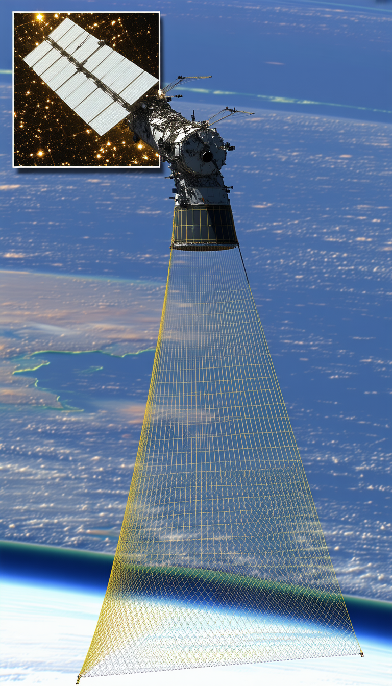 A Large Spacecraft, Possibly A Satellite Or A Space Station, Floating In The Vast Expanse Of Space