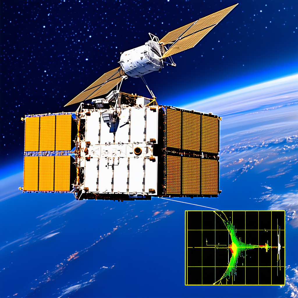 A Spacecraft, Possibly A Satellite, Flying Through The Sky