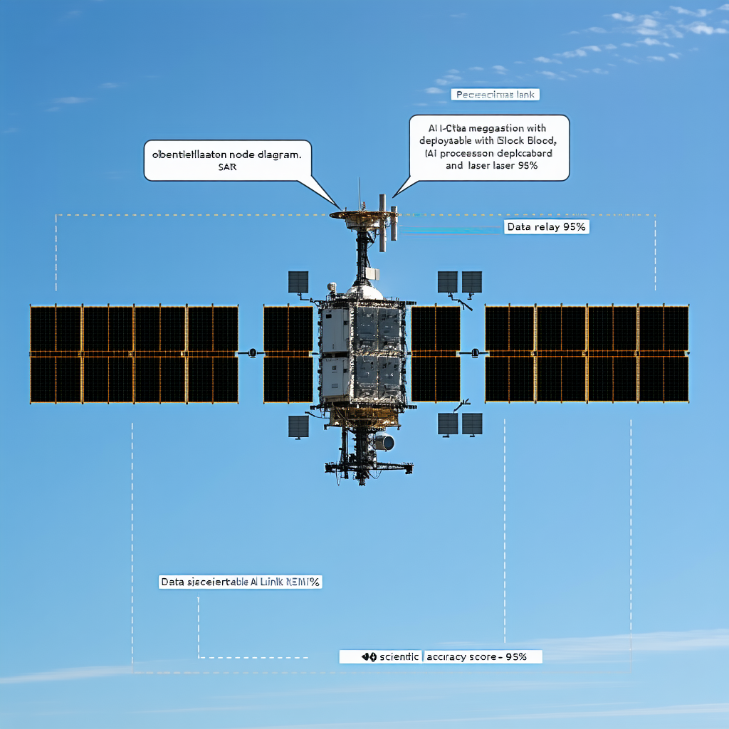 The Image Is A Diagram Of A Satellite, Showing Its Various Components And Their Functions