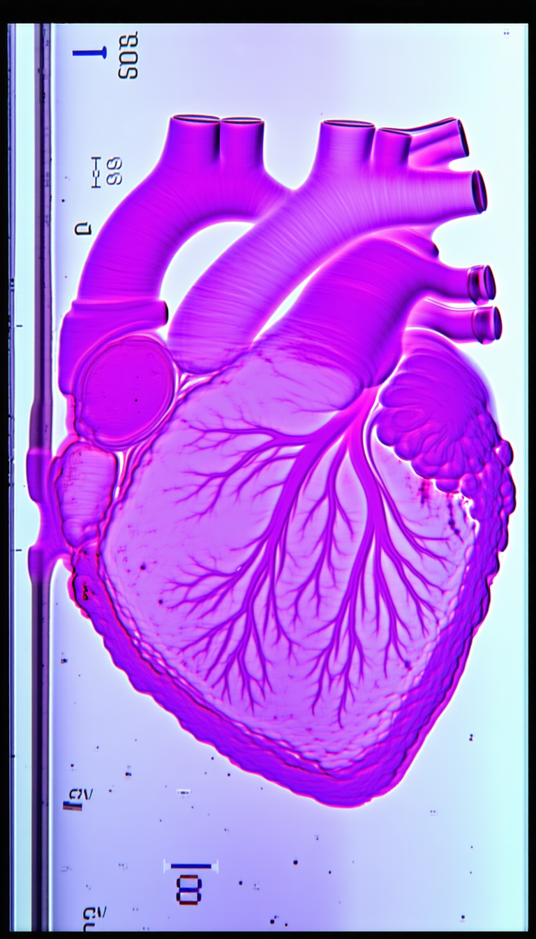 The Image Is A Close-up Of A Purple Heart, Which Appears To Be A Model Or A Fake Heart