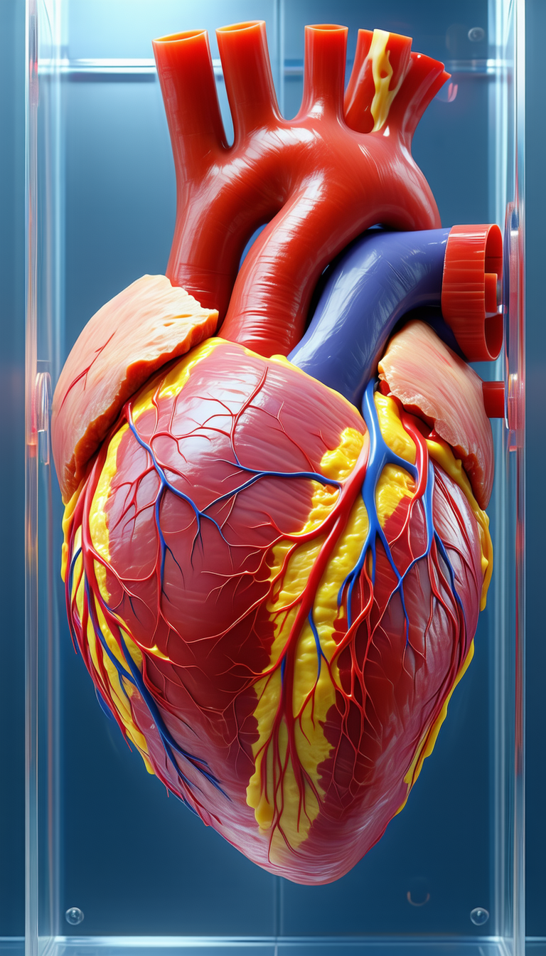 A Heart Is Displayed In A Glass Case, Showcasing Its Intricate Structure And Design