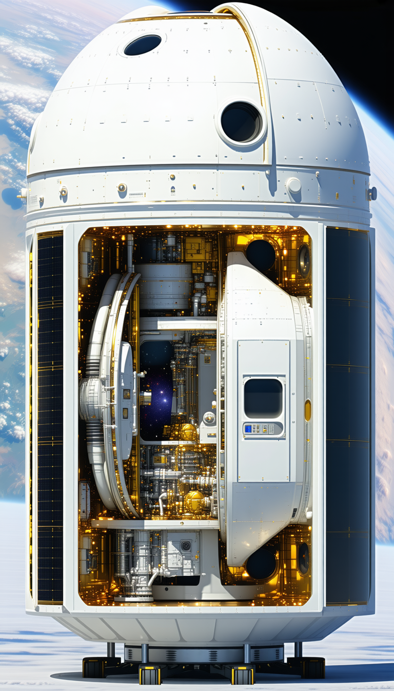 A Space Shuttle Is Shown In A Close-up View, Revealing Its Interior