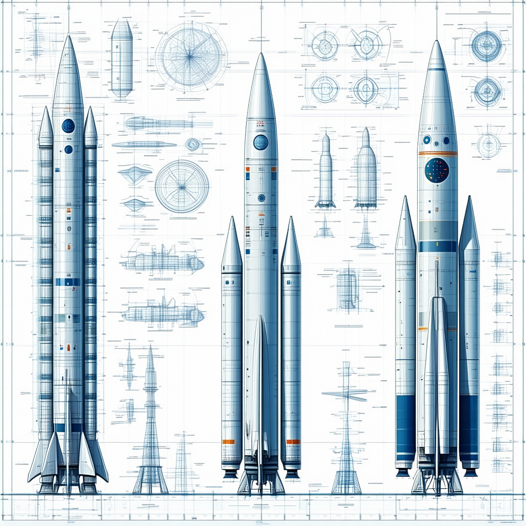 There Are Three Space Rockets In The Image