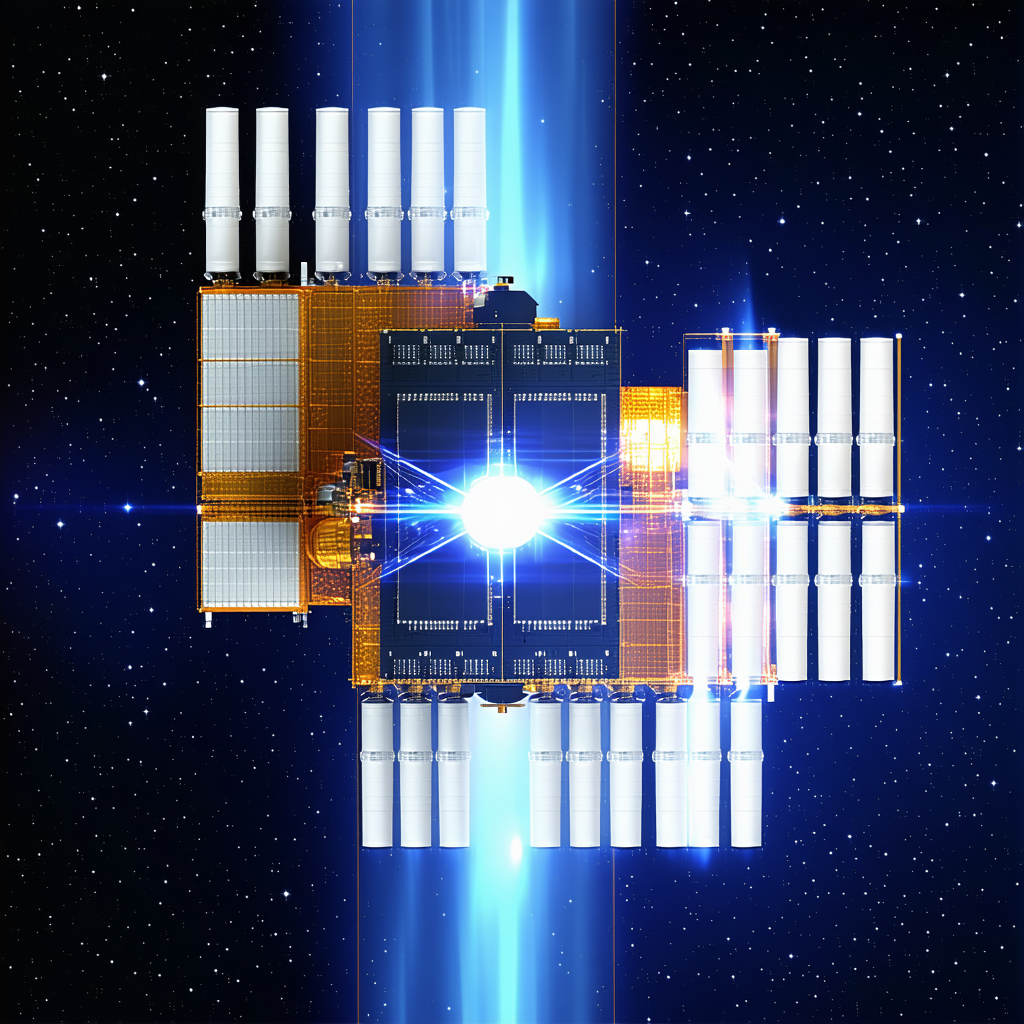 A Space Station With A Large Satellite Dish On Top Of It