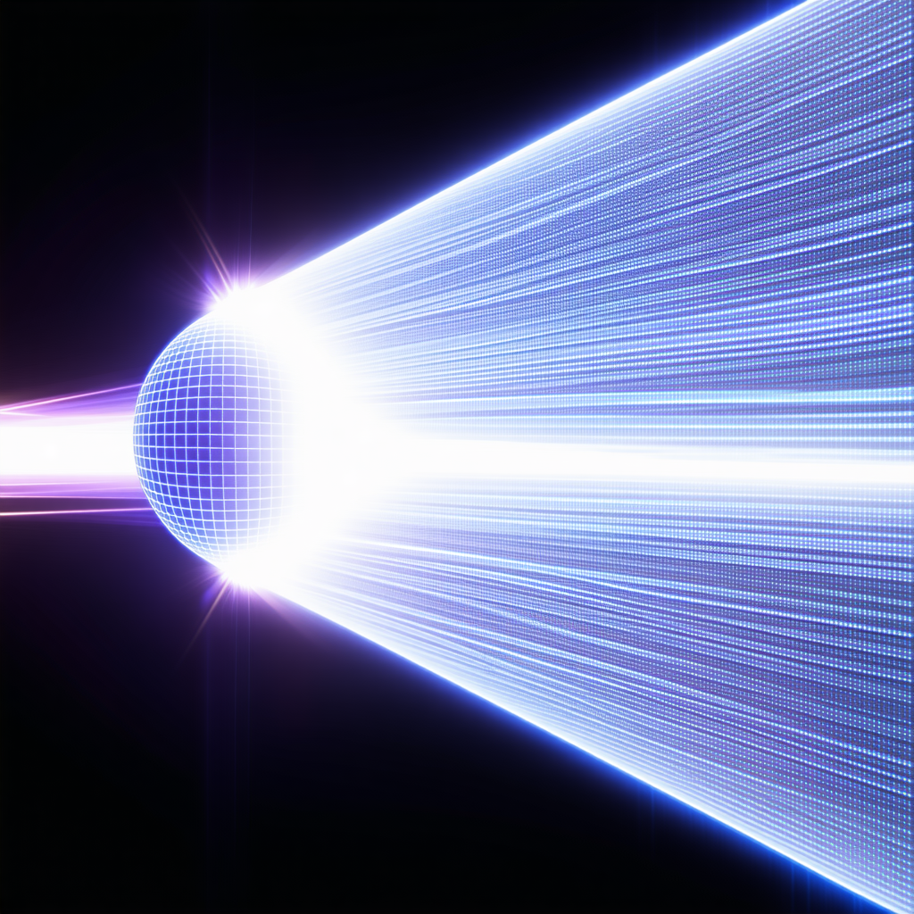 A Bright Light Is Shining On A Sphere, Which Is Located In The Center Of The Image