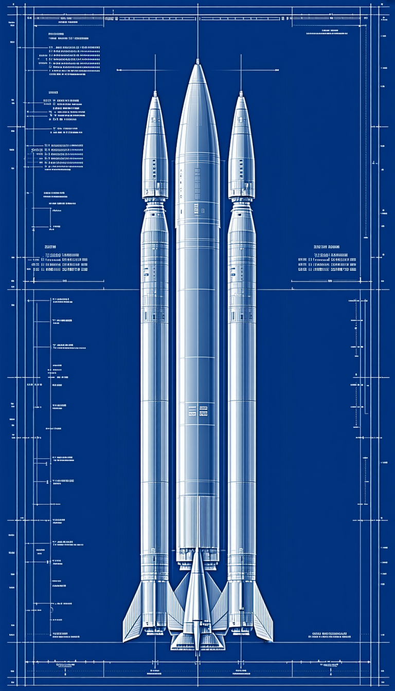 A Blue Drawing Of A Rocket Is Displayed