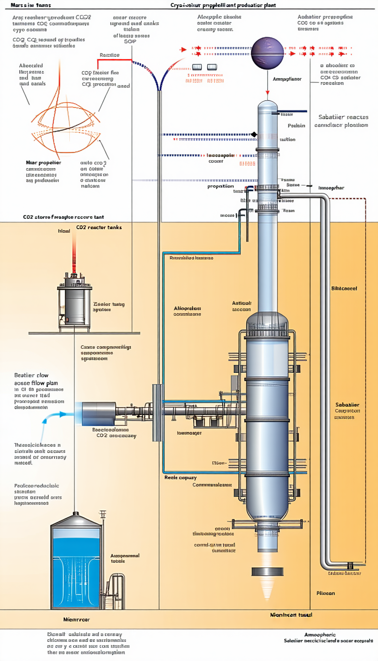 The Image Is A Diagram Of A Chemical Plant, Showing The Process Of Producing A Chemical