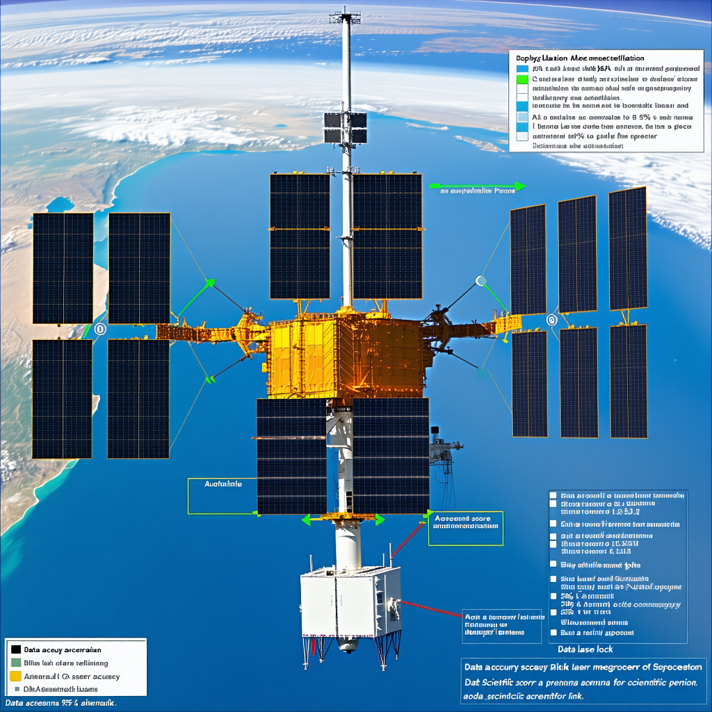 A Large Satellite With A Solar Panel On Its Side, Floating In The Sky