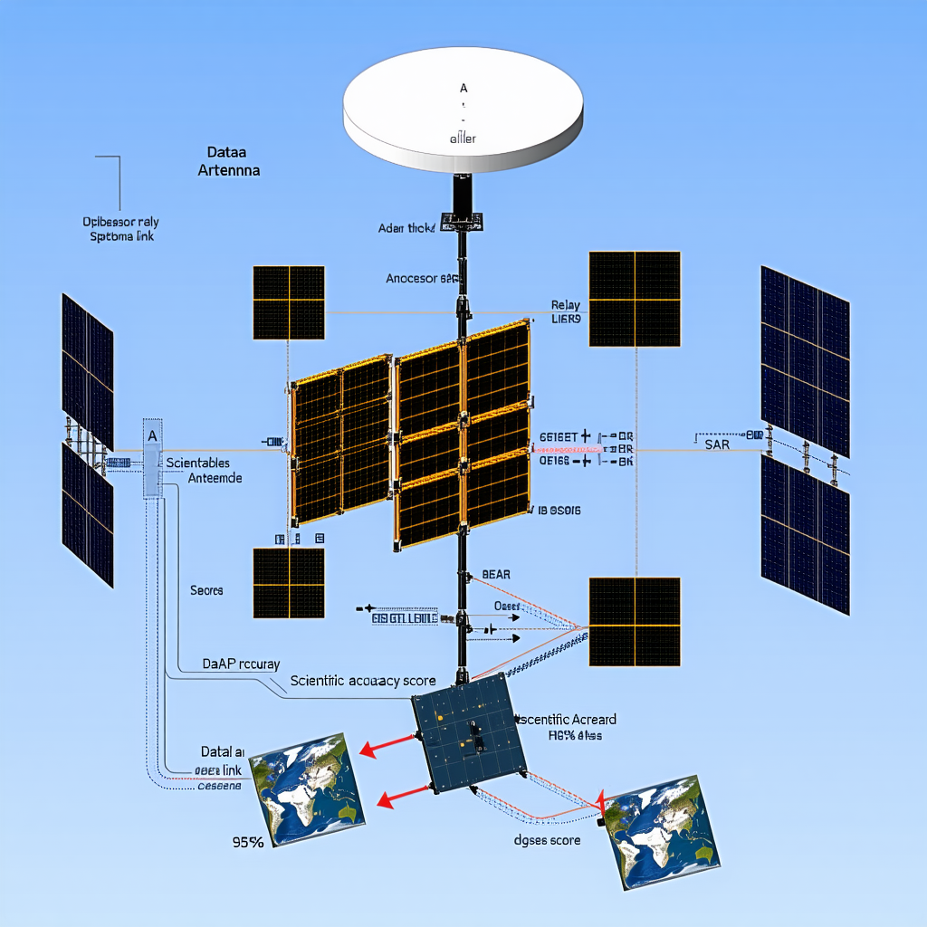 The Image Is A Diagram Of A Satellite System, Showing The Various Components And Their Connections