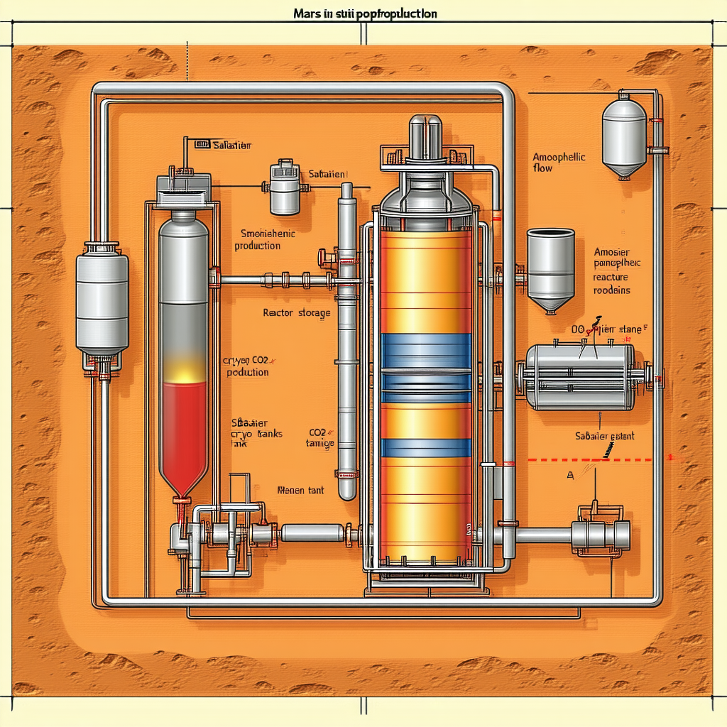 A Diagram Is Shown Of A Chemical Plant, With A Large Blue And Yellow Cylinder At The Center