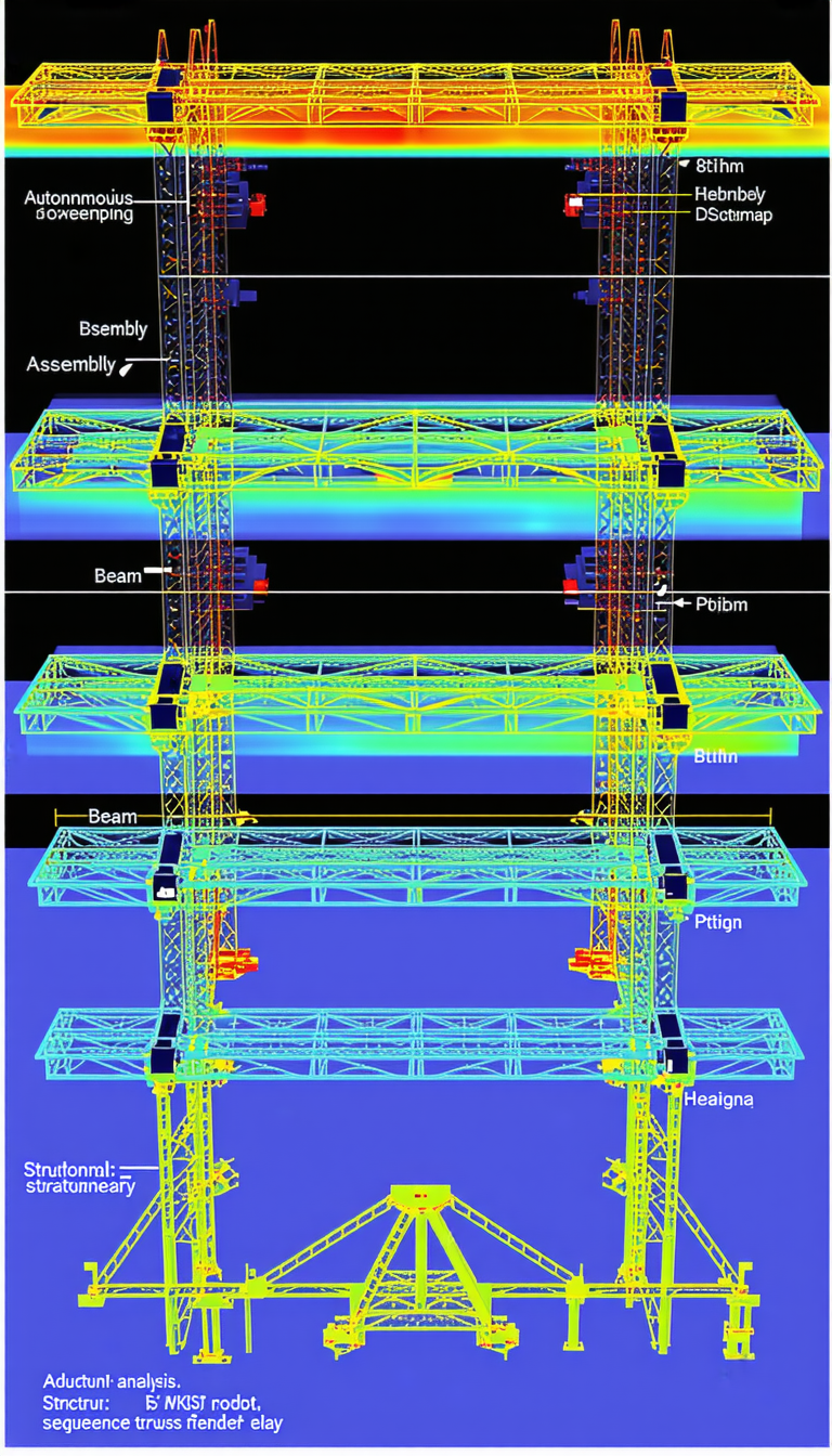 The Image Is A 3d Model Of A Crane, Showing The Internal Structure And Assembly Of The Crane