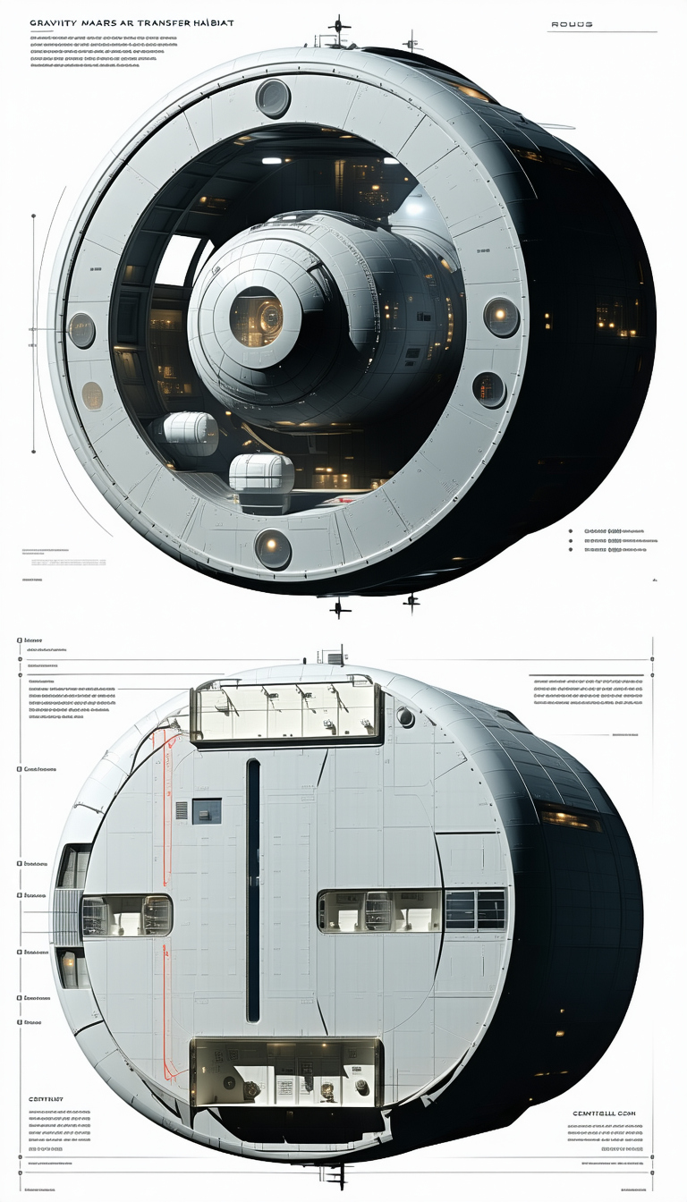 The Image Is A Drawing Of A Large, Round Spacecraft With A Dome-shaped Top