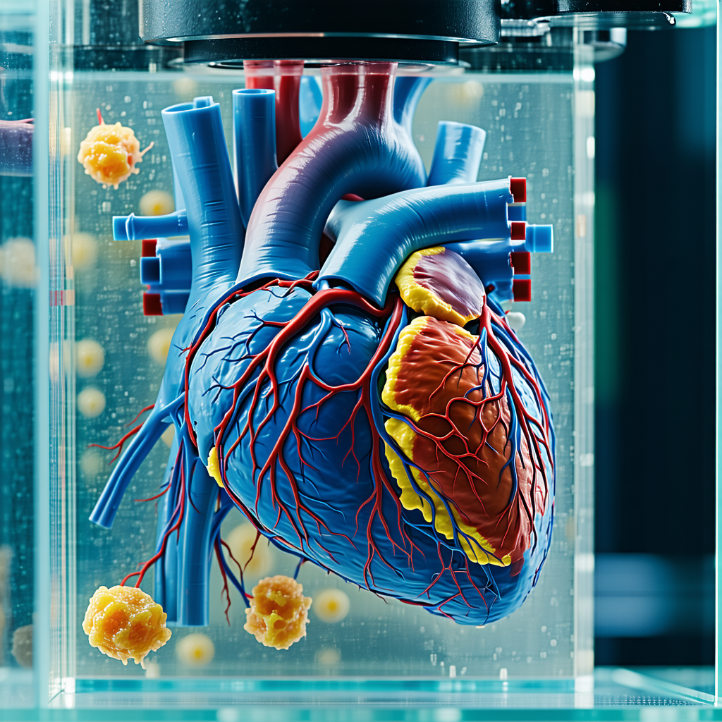 A Heart Model With A Blue And Red Color Scheme