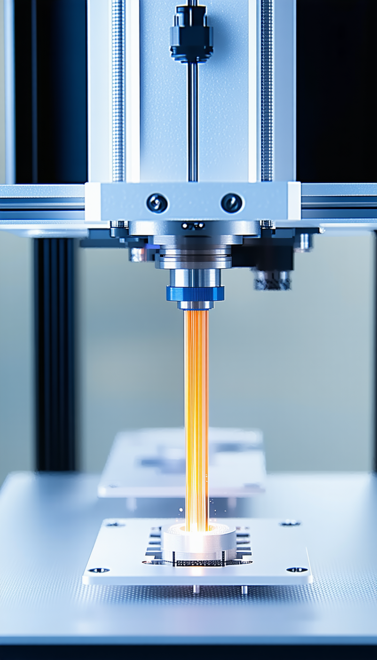 A Machine Is In The Process Of Creating A Plastic Object
