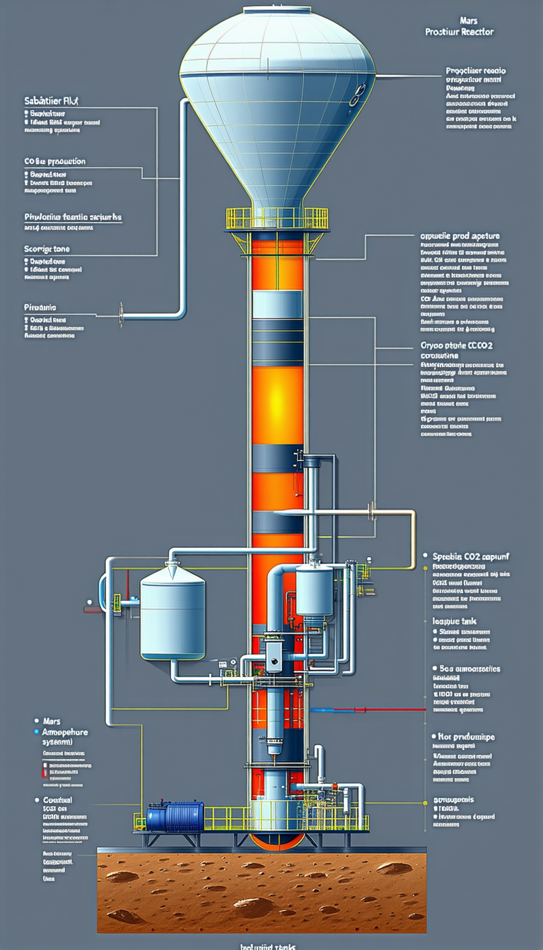 A Large Industrial Plant Is Shown In A Diagram, With A Large Tower And Pipes