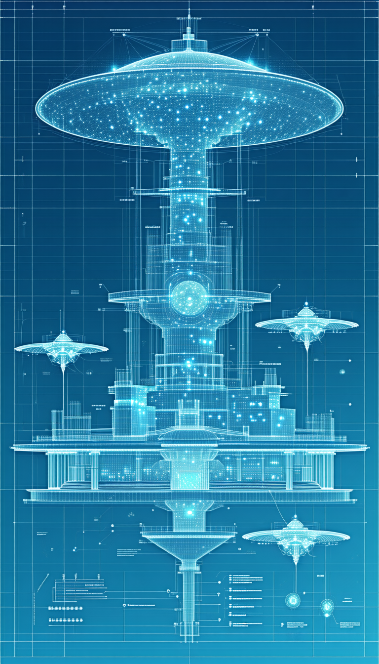 In The Image, There Is A Futuristic Building With A Large Central Tower