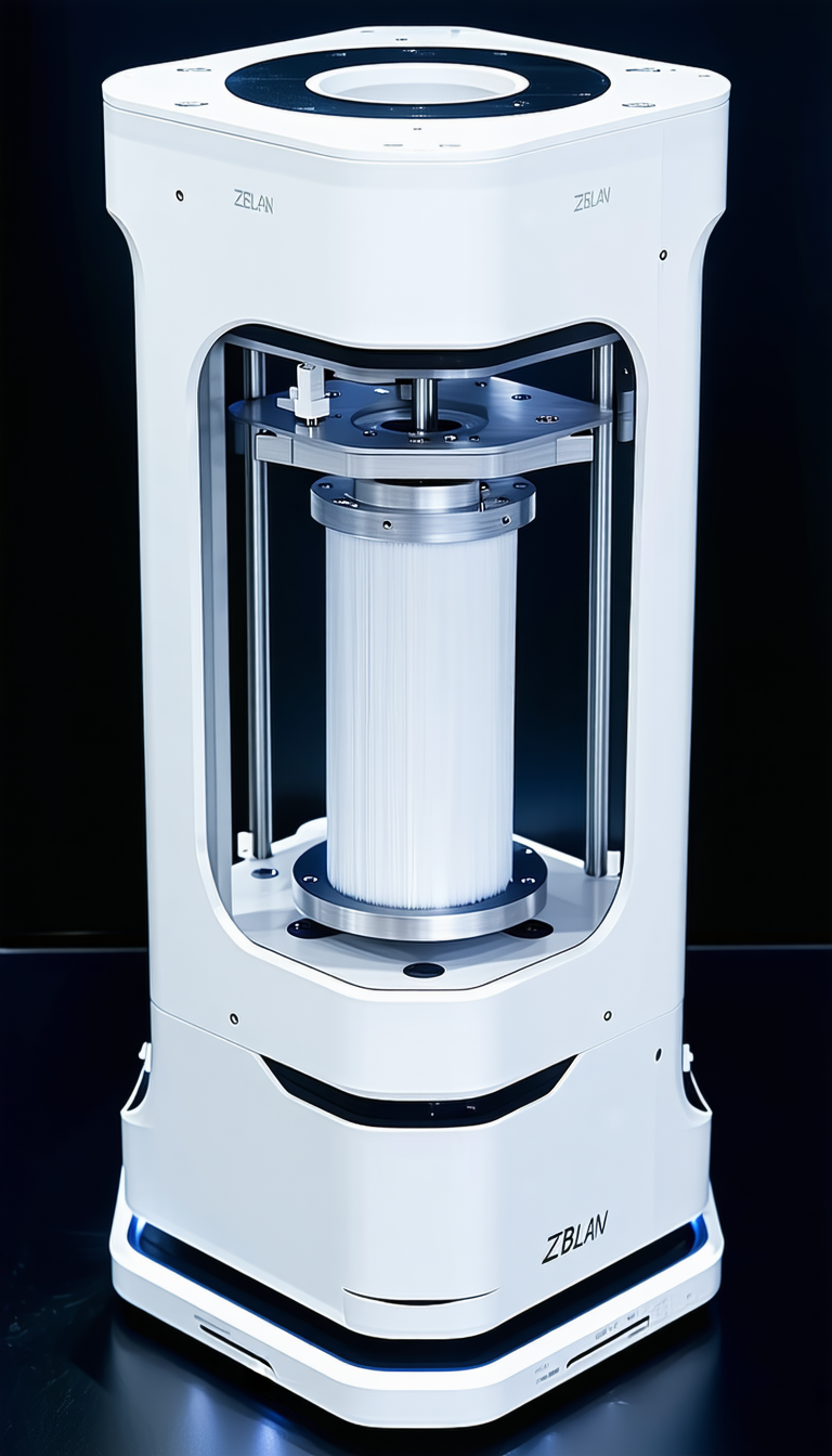 A Large White Machine With A Large White Spool On Top Of It
