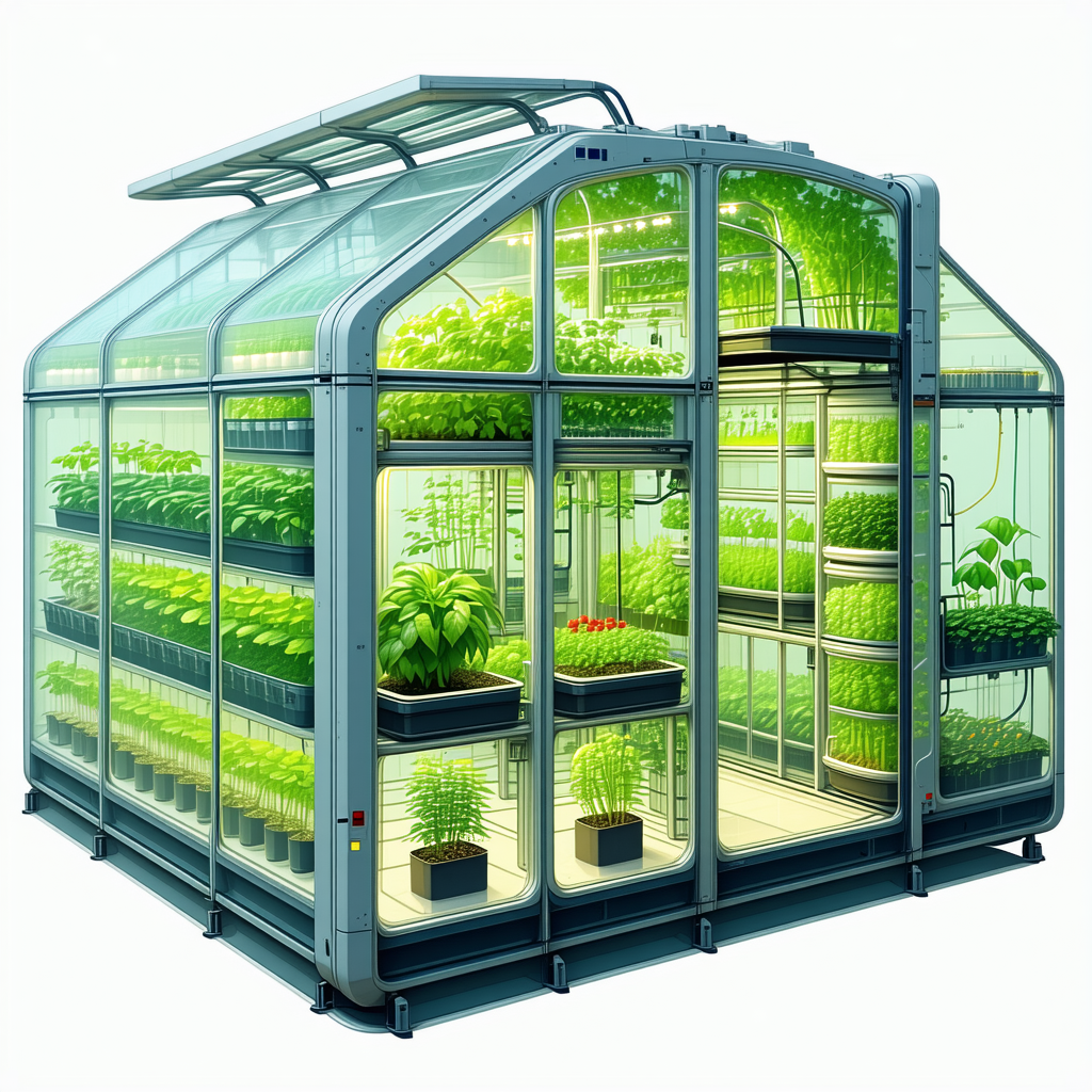 A Large, Well-lit Greenhouse Filled With A Variety Of Plants