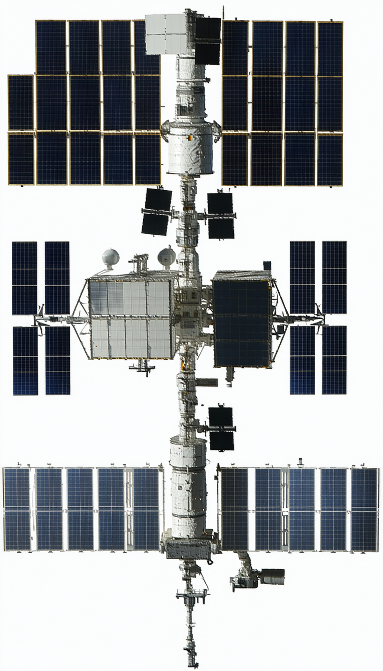A Large Space Station With A Solar Panel On Its Side