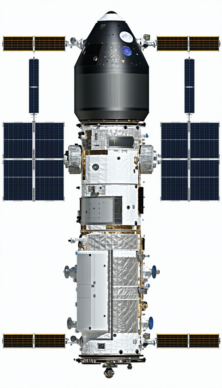 A Space Shuttle Is Shown In A White Background, With Its Back Facing The Camera