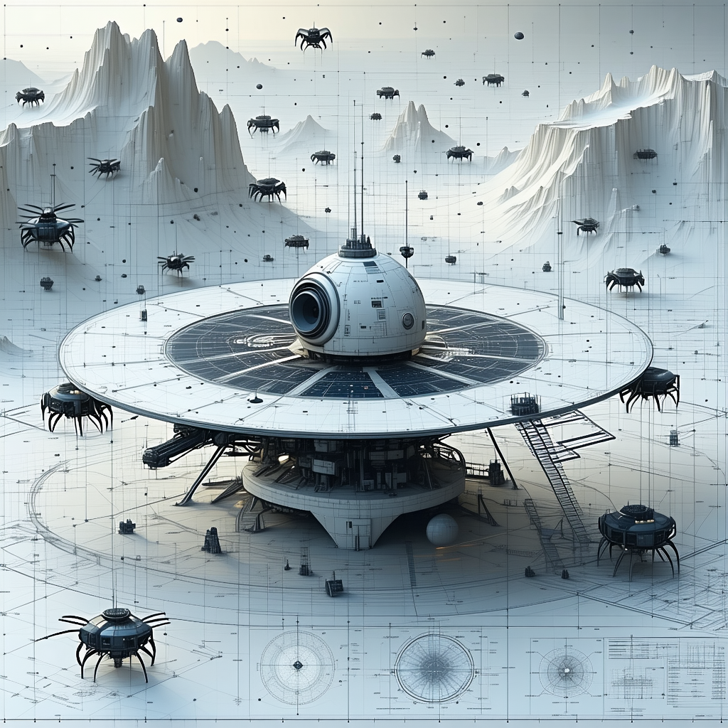 image, there large white spacecraft