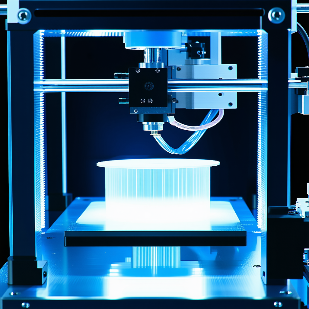 A 3d Printer Is In The Process Of Printing A Plastic Object