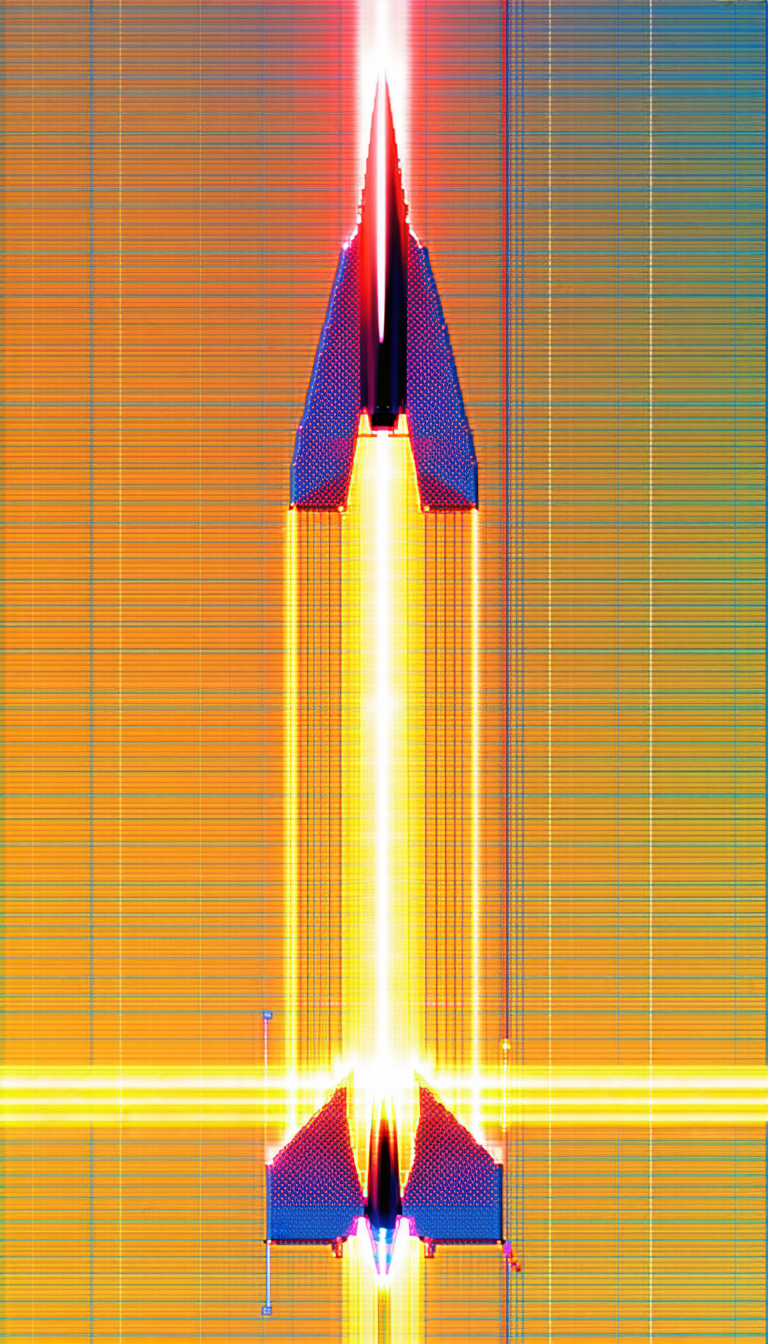 A Rocket Is Shown In A Bright Orange Color, With A Long Tail