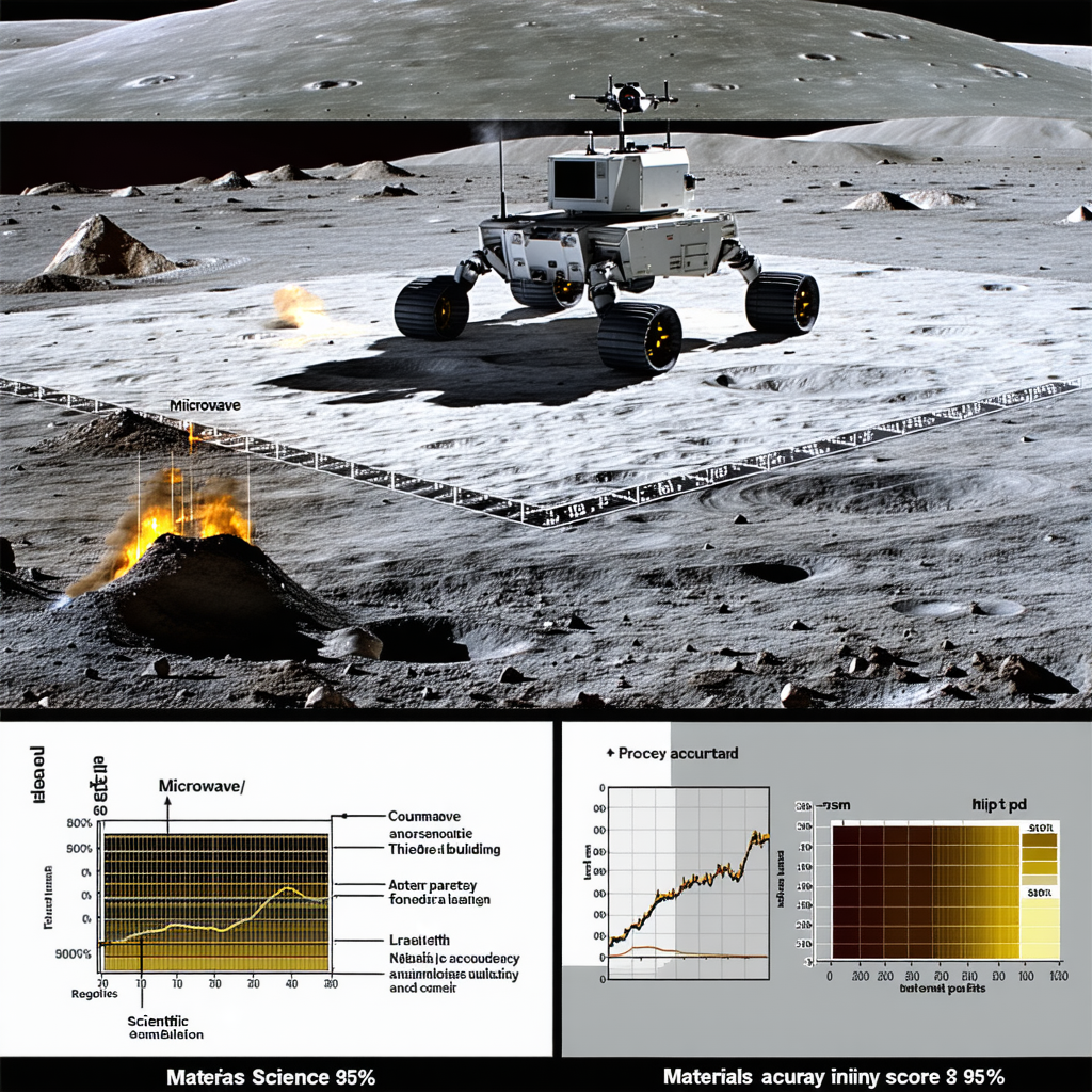 The Image Is A Collage Of Three Pictures, Each Showing A Different Aspect Of A Rover On The Moon